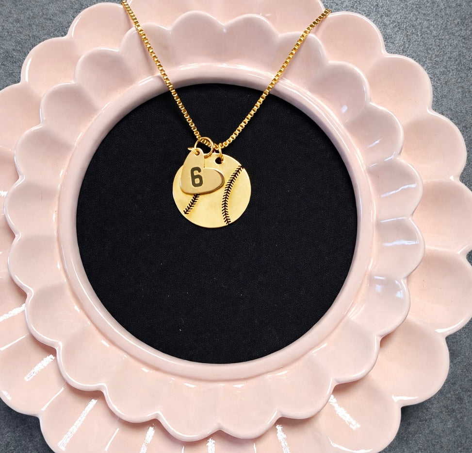 Baseball/Softball Number Necklace