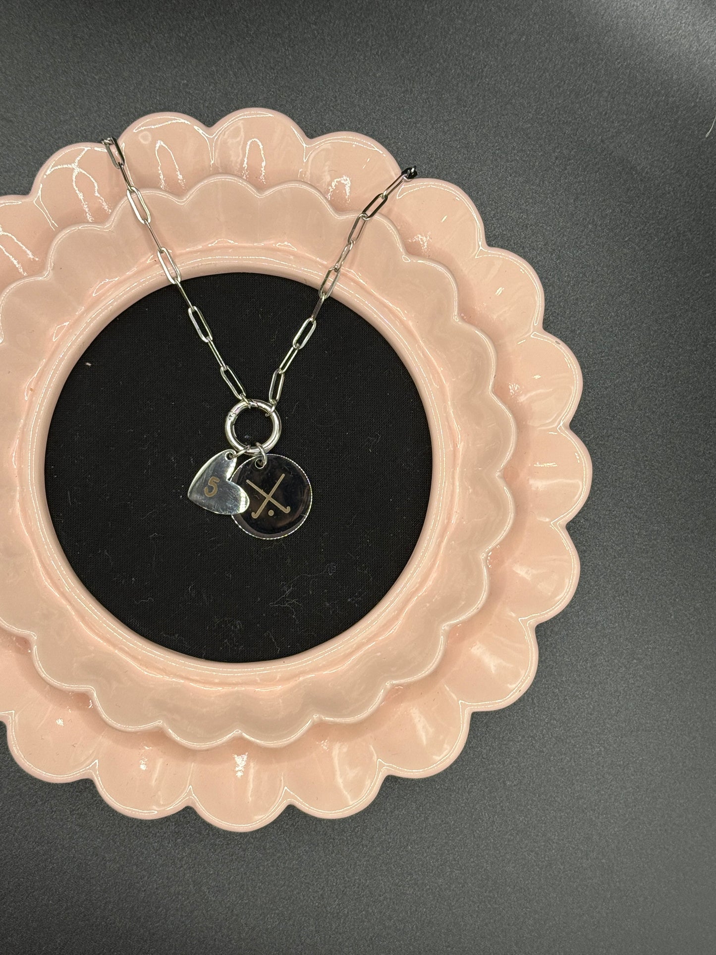 Paperclip Sports Mom Necklace - 2 Charms