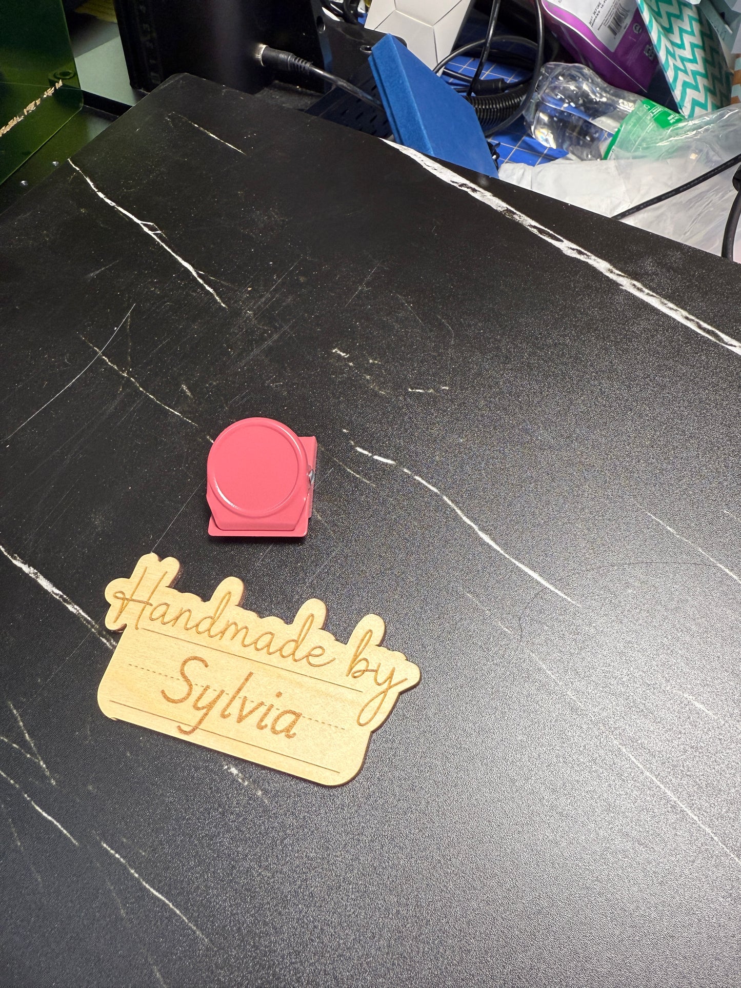 Handmade by... Wooden Fridge Magnet