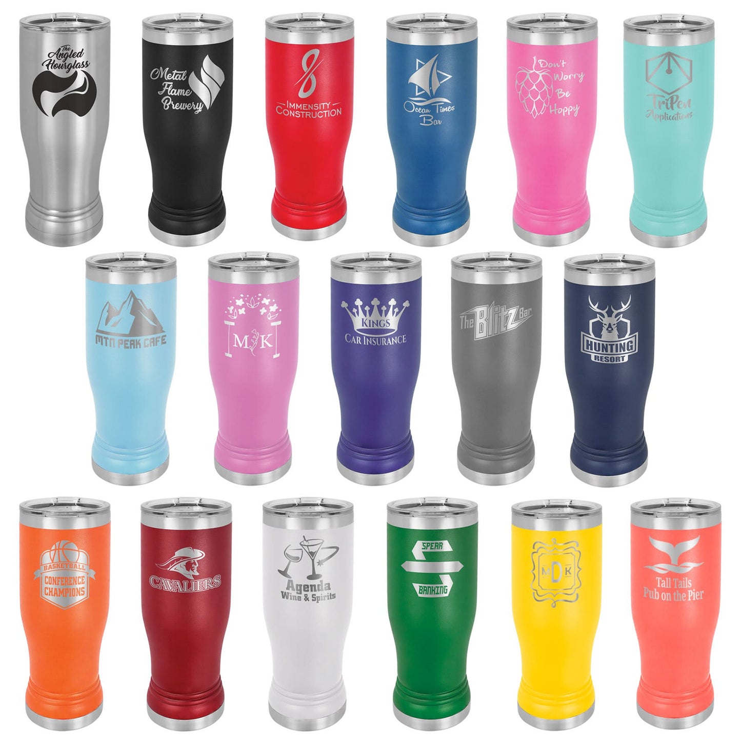 Stainless Steel Pilsner – 14 oz. Personalized Cup