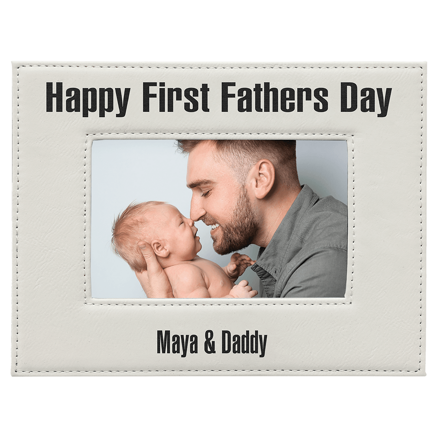 Personalized 4" x 6" Laserable Leatherette Photo Frame 📸✨