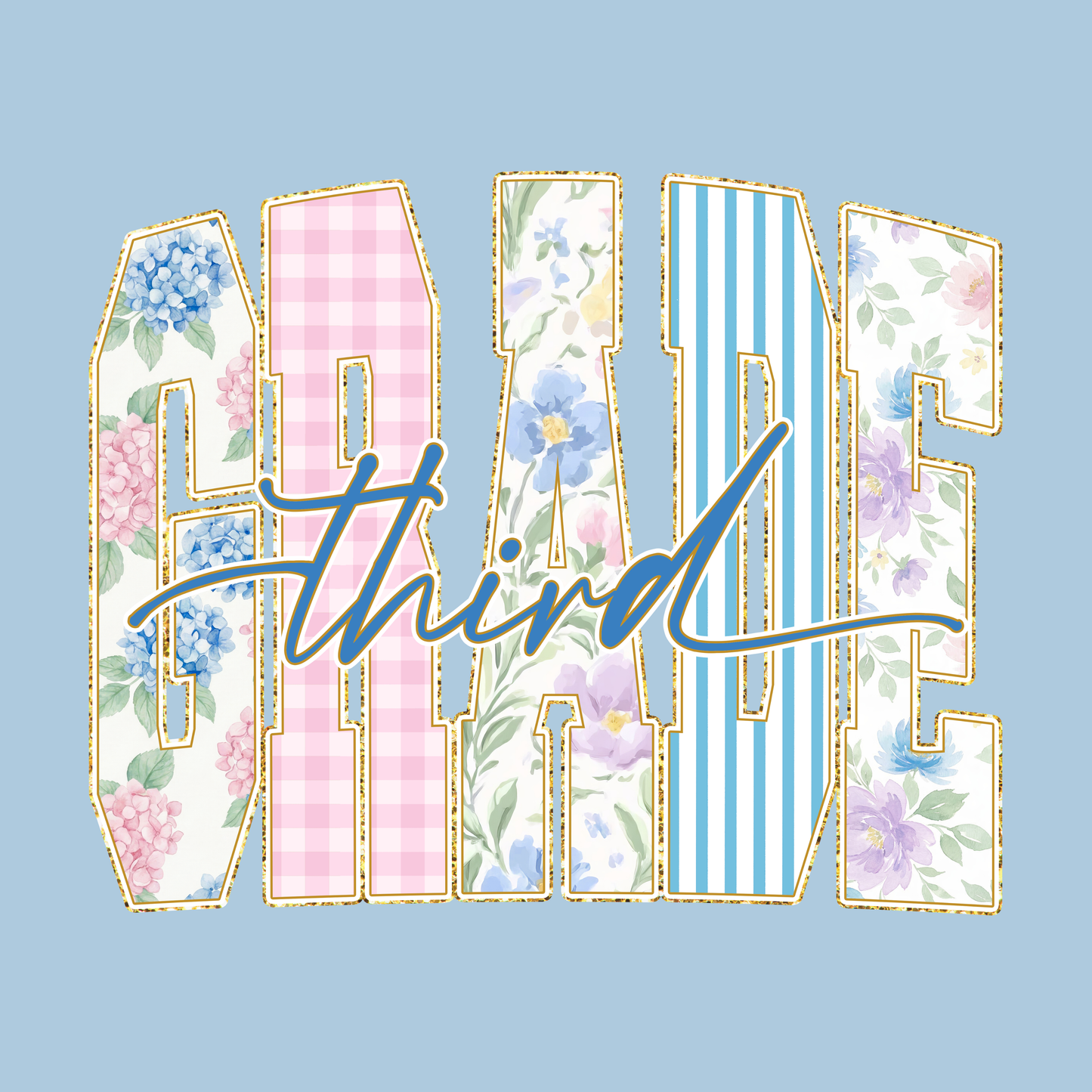 Floral Grade School Shirt - Back to School T-shirt