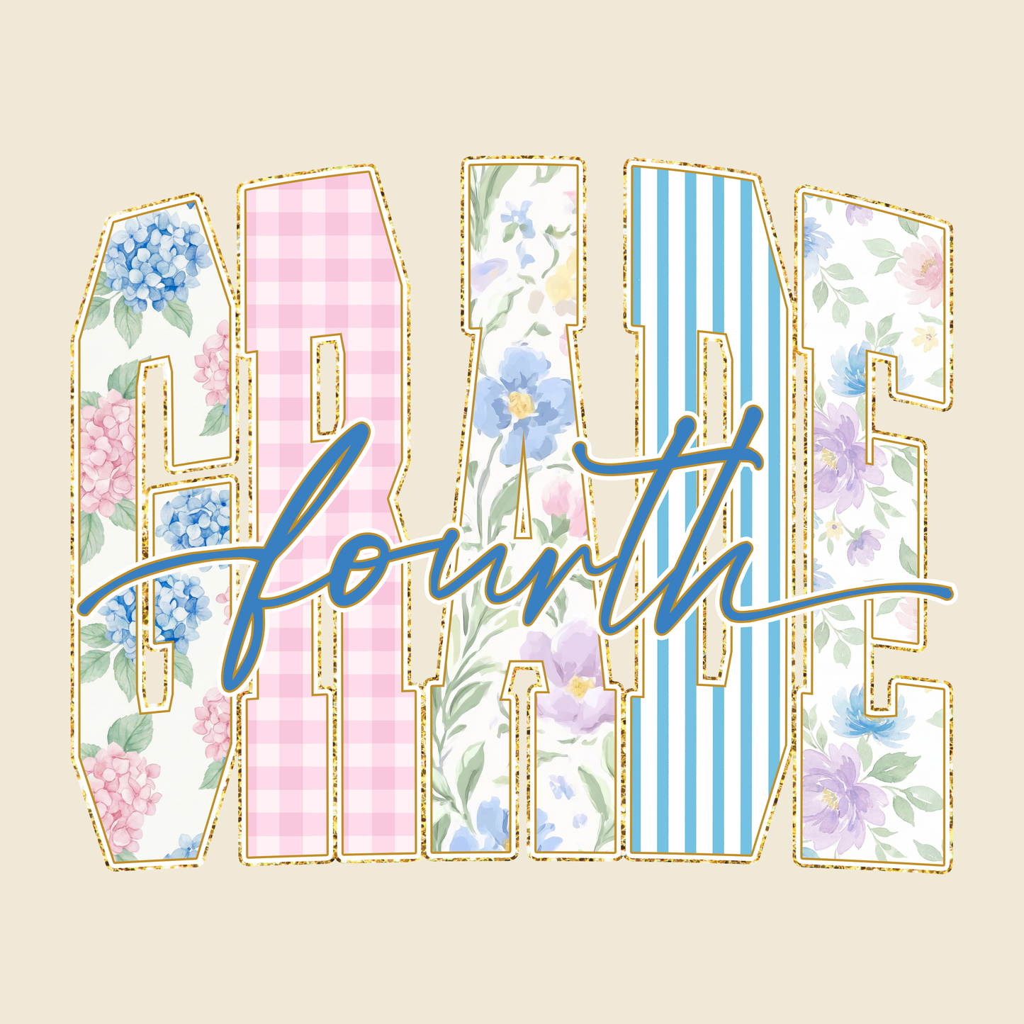 Floral Grade School Shirt - Back to School T-shirt