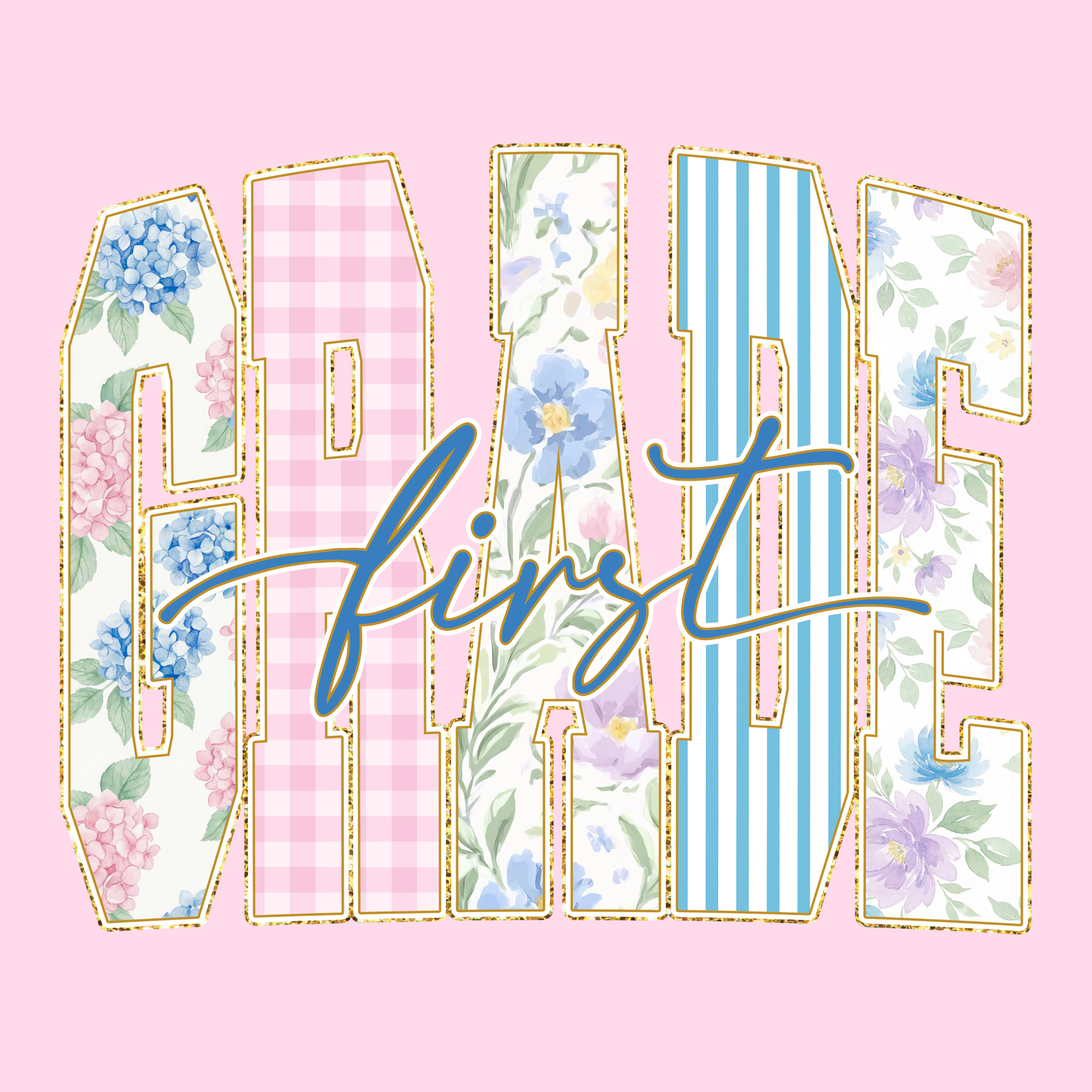 Floral Grade School Shirt - Back to School T-shirt