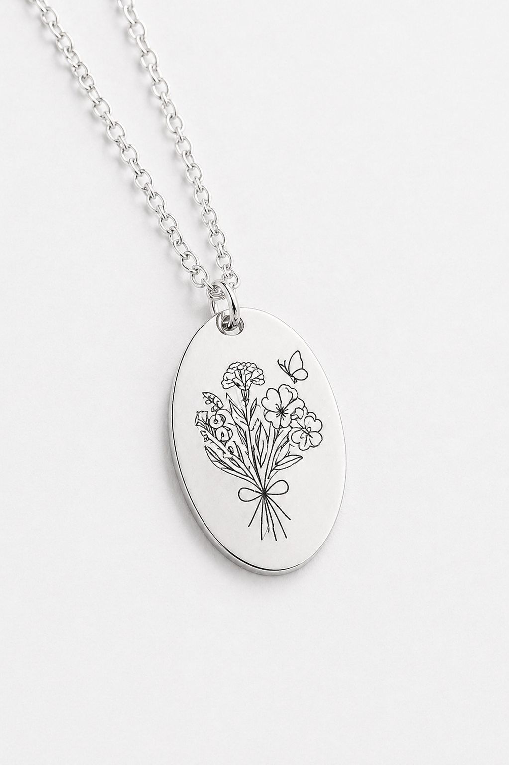 Personalized Birth Flower Bouquet Necklace