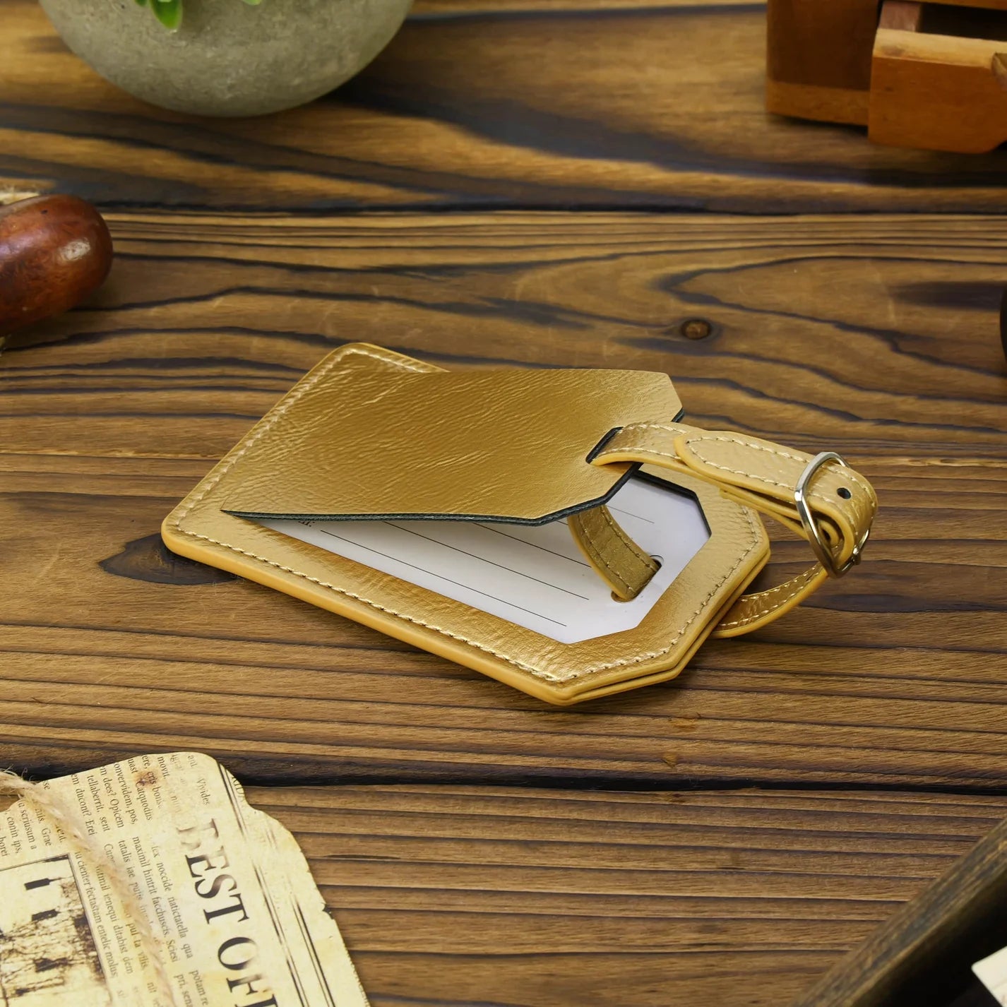 Laserette Leatherette Luggage Tag with Privacy Flap