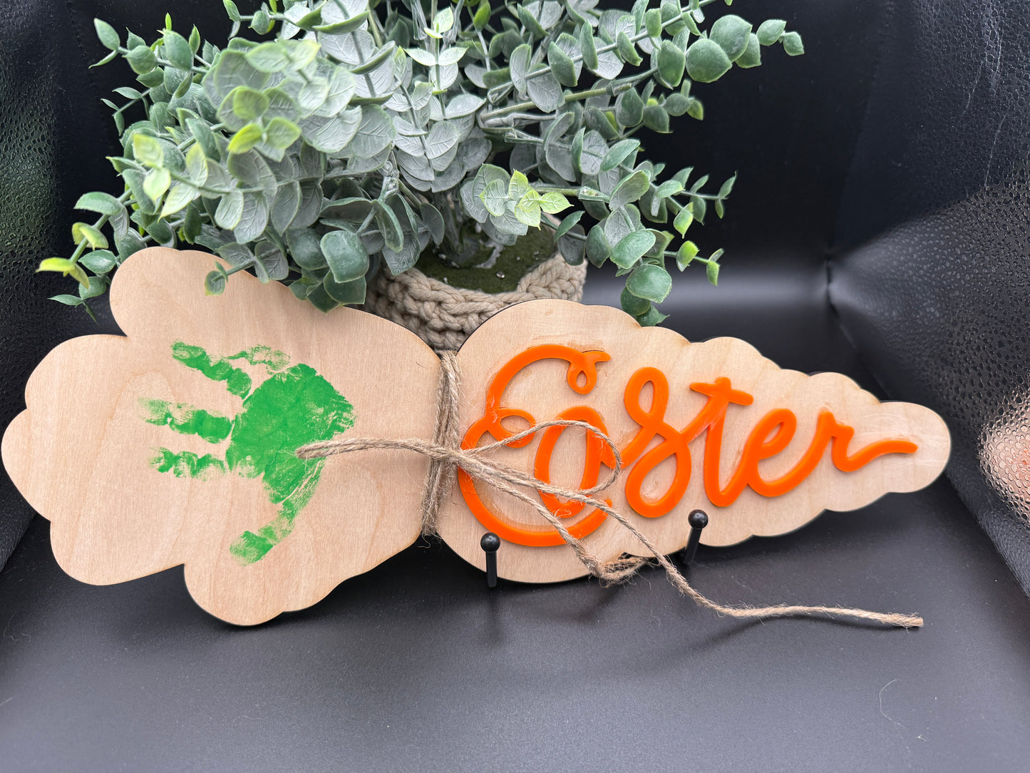 Personalized Easter Carrot Handprint Keepsake DIY Craft Gift0