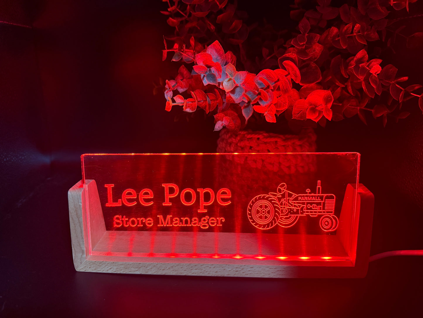 Lighted Desk Name Plate – Personalized LED Name Sig