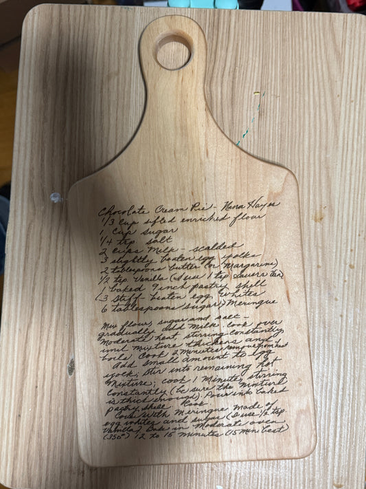 Maple Cutting Board - Recipe