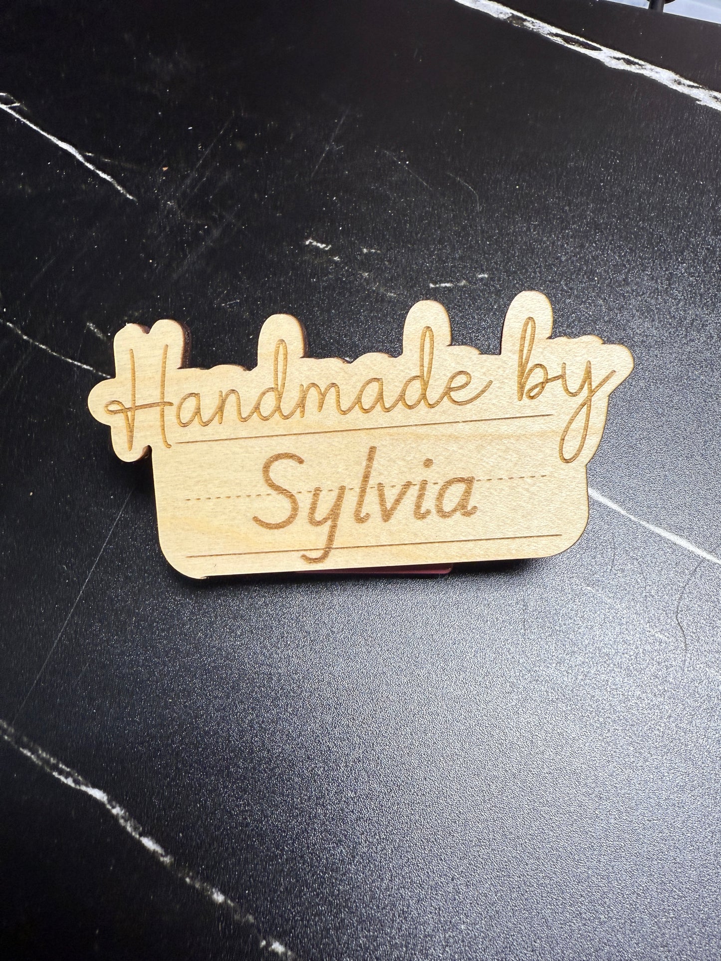 Handmade by... Wooden Fridge Magnet