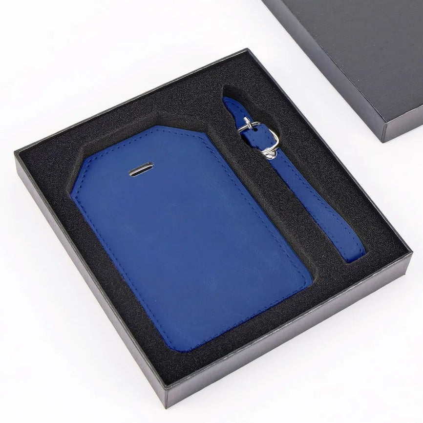 Laserette Leatherette Luggage Tag with Privacy Flap