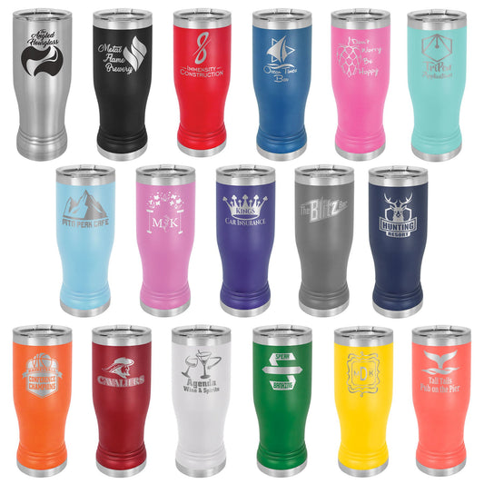 Stainless Steel Pilsner – 14 oz. Personalized Cup